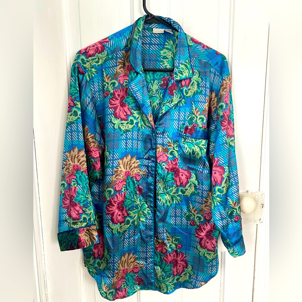 Floral silky pajama set